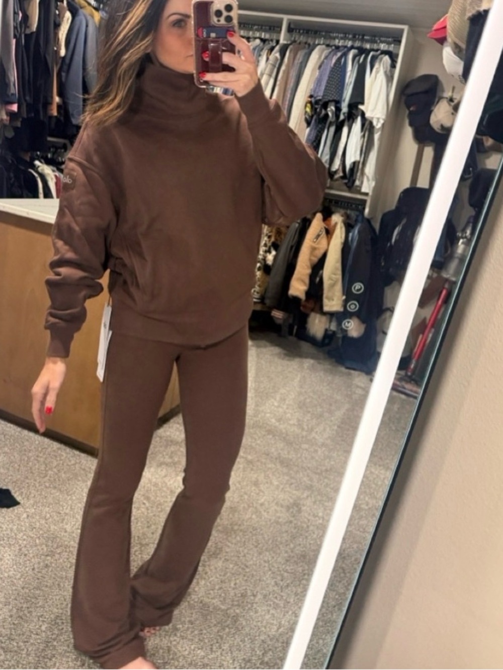ALO Yoga Chocolate Brown High-Rise bootcut- NWT